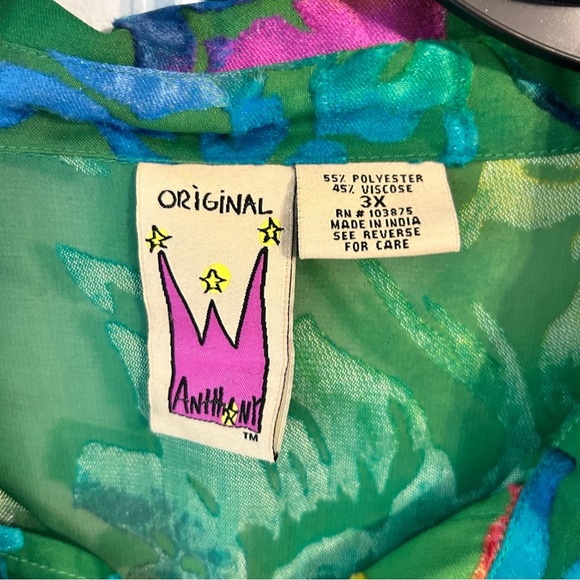 Women’s 3X sheer Anthony original button up blouse. Excellent preowned condition - Picture 5 of 8